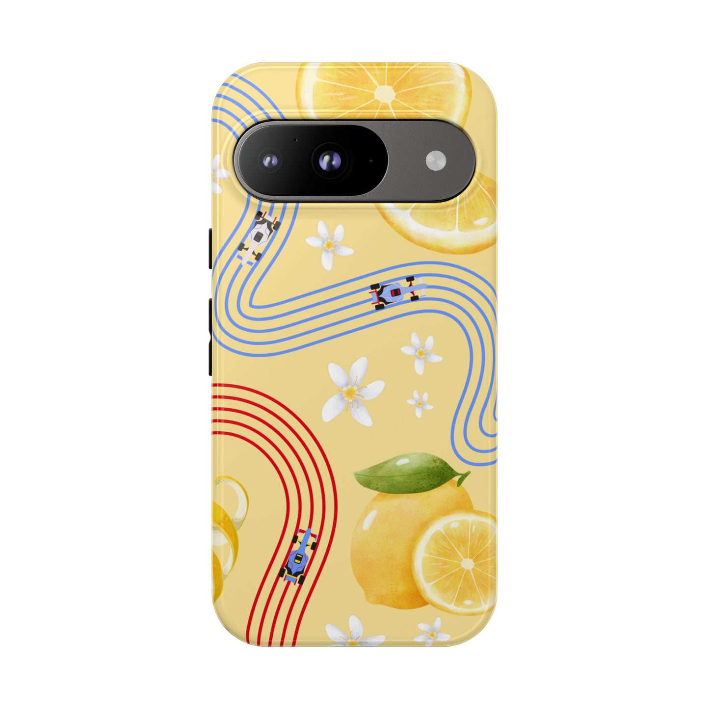 Yellow F1 Racing Bulls and Lemons Phone Case, Trendy F1 Gift, Formula 1 Gift, Cute Fruit F1 Phone Case, Unique Phone Case