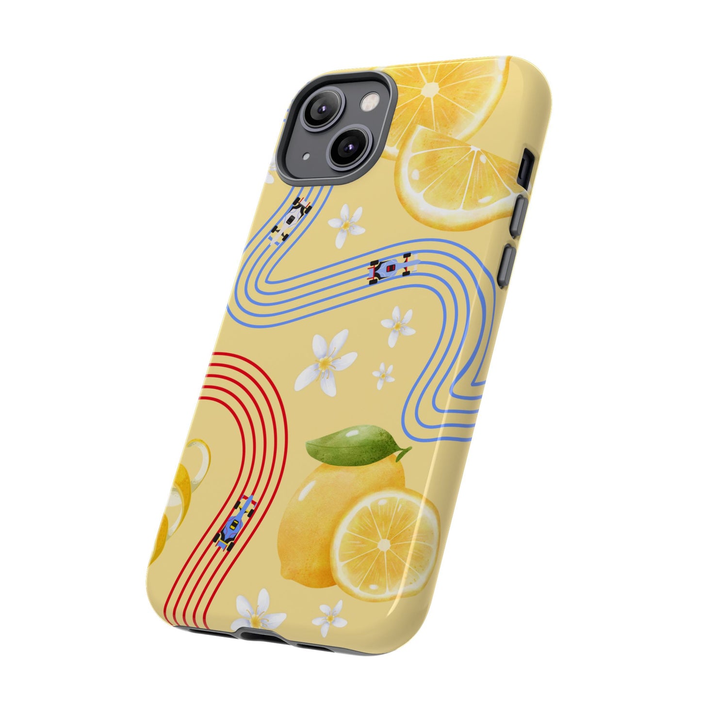 Yellow F1 Racing Bulls and Lemons Phone Case, Trendy F1 Gift, Formula 1 Gift, Cute Fruit F1 Phone Case, Unique Phone Case