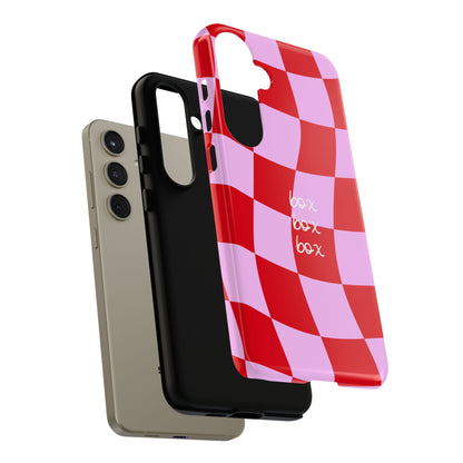 Pink and Red Checkered F1 Phone Case, Box Box Box F1 Phone Case