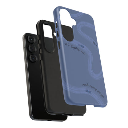 F1 Phone Case Monochrome Dark Blue Painted "its lights out and away we go", Trendy F1 Gift, Formula 1 Gift, Cute F1 Phone Case, Phone Case