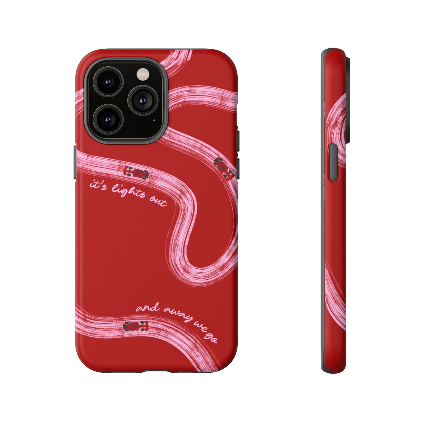 Red and Pink Lights Out F1 Phone Case Design, Trendy F1 Gift, Formula 1 Gift, Cute F1 Phone Case, Unique Formula One Phone Case