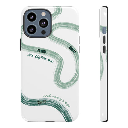 F1 Phone Case Green Painted "its lights out and away we go", Trendy F1 Gift, Formula 1 Gift, Cute F1 Phone Case, Gift for F1 Fans