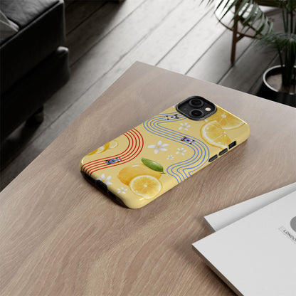 Yellow F1 Racing Bulls and Lemons Phone Case, Trendy F1 Gift, Formula 1 Gift, Cute Fruit F1 Phone Case, Unique Phone Case
