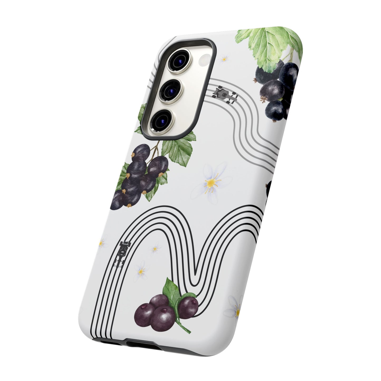 F1 Cadillac and Black Currants Phone Case, Trendy F1 Gift, Formula 1 Gift, Cute Fruit F1 Phone Case, Unique Phone Case