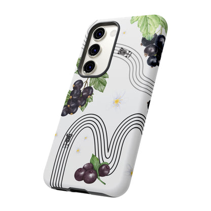 F1 Cadillac and Black Currants Phone Case, Trendy F1 Gift, Formula 1 Gift, Cute Fruit F1 Phone Case, Unique Phone Case