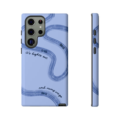 F1 Phone Case Monochrome Blue Painted "its lights out and away we go", Trendy F1 Gift, Formula 1 Gift, Cute F1 Phone Case, Phone Case