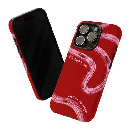 Red and Pink Lights Out F1 Phone Case Design, Trendy F1 Gift, Formula 1 Gift, Cute F1 Phone Case, Unique Formula One Phone Case