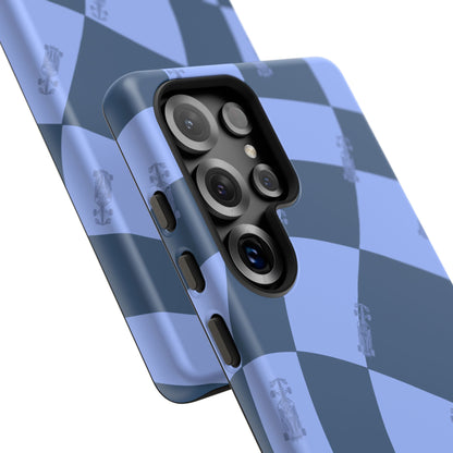 F1 Phone Case Blue Checkerboard Design, Trendy F1 Gift, Formula 1 Gift, Cute F1 Phone Case, Unique Formula One Phone Case