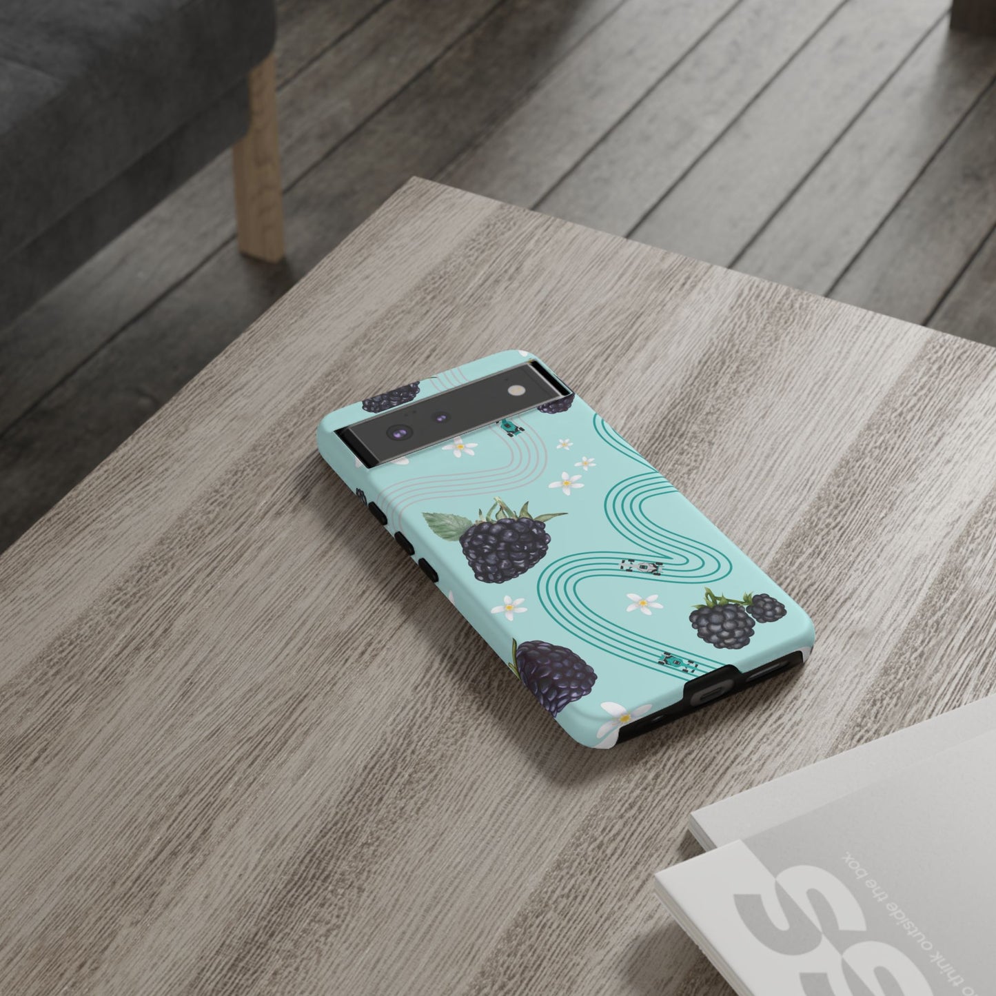 Teal F1 Mercedes and Blackberries Phone Case , Trendy F1 Gift, Formula 1 Gift, Cute Fruit F1 Phone Case, Unique Phone Case
