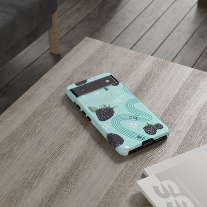 Teal F1 Mercedes and Blackberries Phone Case , Trendy F1 Gift, Formula 1 Gift, Cute Fruit F1 Phone Case, Unique Phone Case