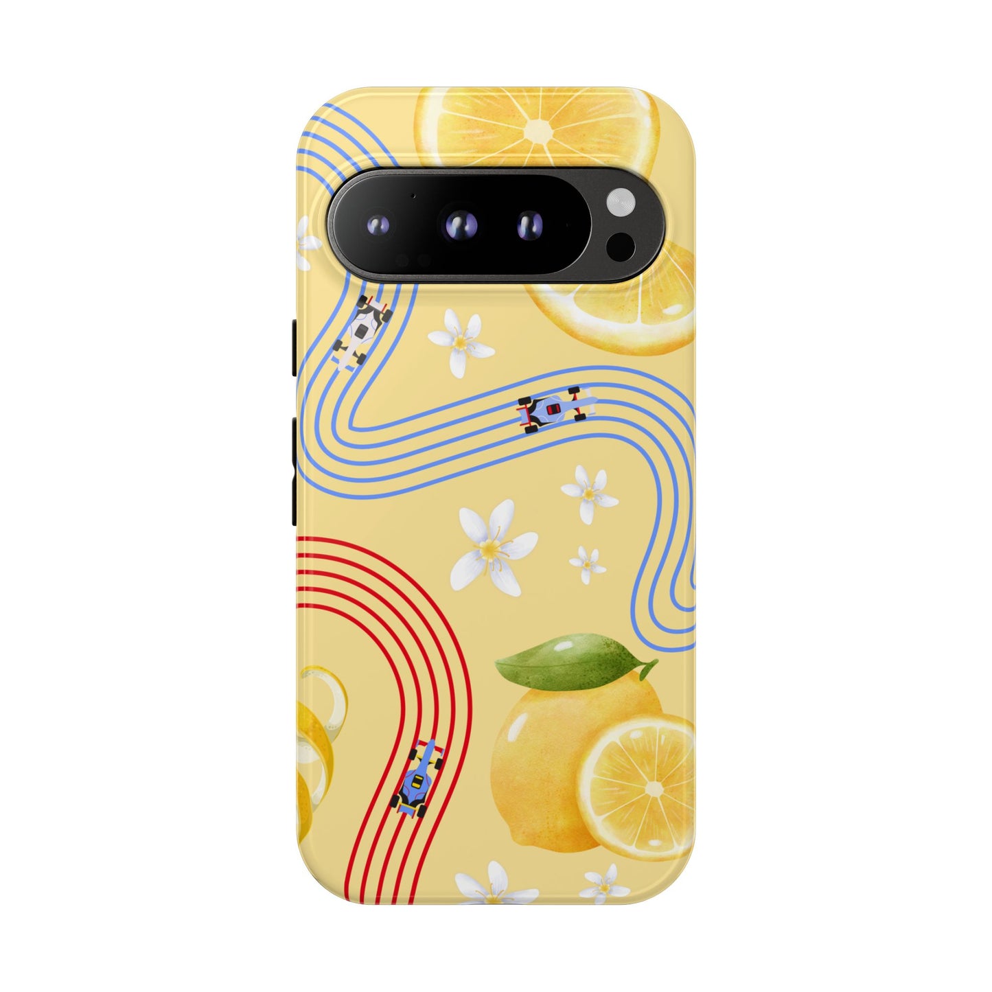 Yellow F1 Racing Bulls and Lemons Phone Case, Trendy F1 Gift, Formula 1 Gift, Cute Fruit F1 Phone Case, Unique Phone Case