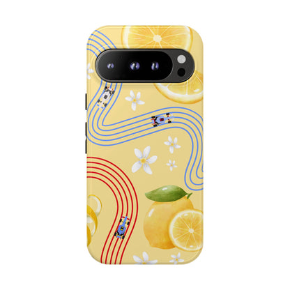 Yellow F1 Racing Bulls and Lemons Phone Case, Trendy F1 Gift, Formula 1 Gift, Cute Fruit F1 Phone Case, Unique Phone Case