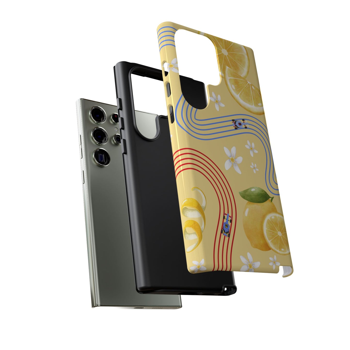 Yellow F1 Racing Bulls and Lemons Phone Case, Trendy F1 Gift, Formula 1 Gift, Cute Fruit F1 Phone Case, Unique Phone Case
