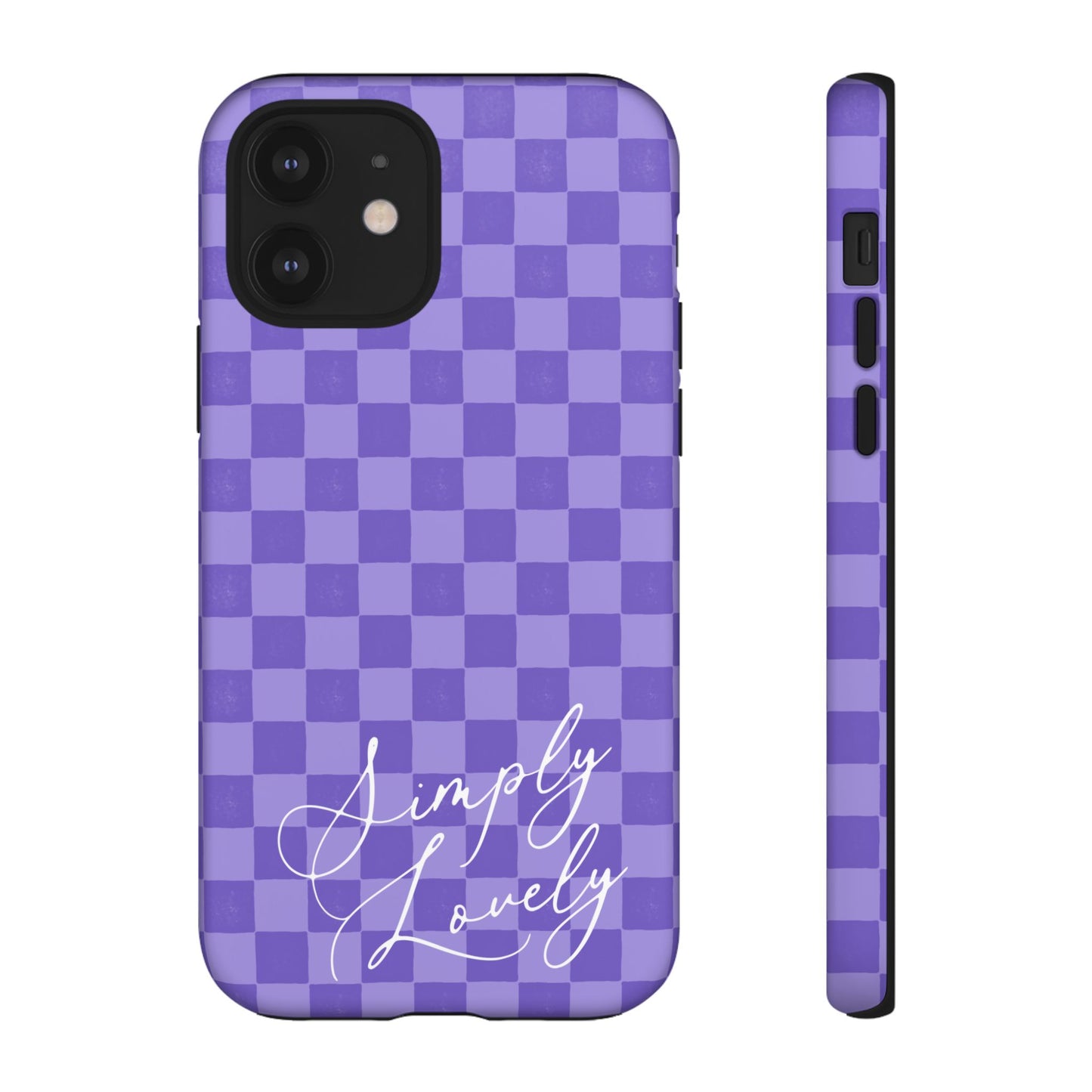 Simply Lovely Purple Checkered F1 Phone Case Design, Trendy F1 Gift, Formula 1 Gift, Cute F1 Phone Case