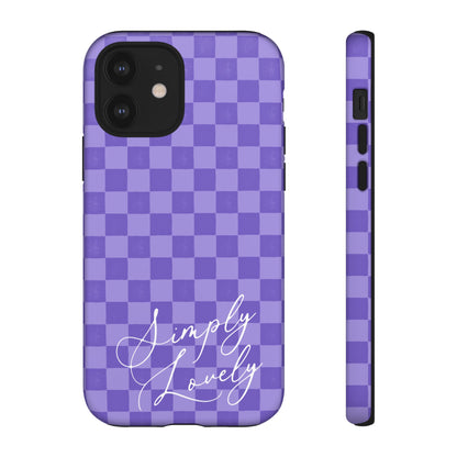 Simply Lovely Purple Checkered F1 Phone Case Design, Trendy F1 Gift, Formula 1 Gift, Cute F1 Phone Case