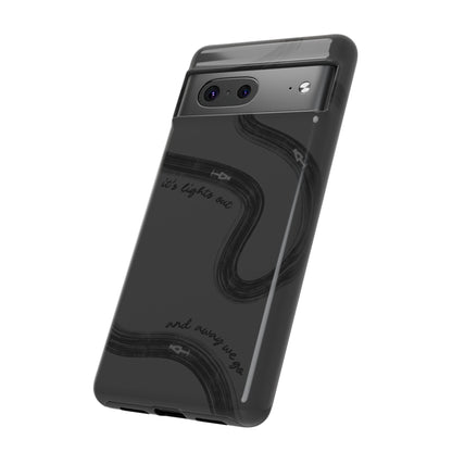 F1 Phone Case Monochrome Black Painted "its lights out and away we go", Trendy F1 Gift, Formula 1 Gift, Cute F1 Phone Case, Phone Case