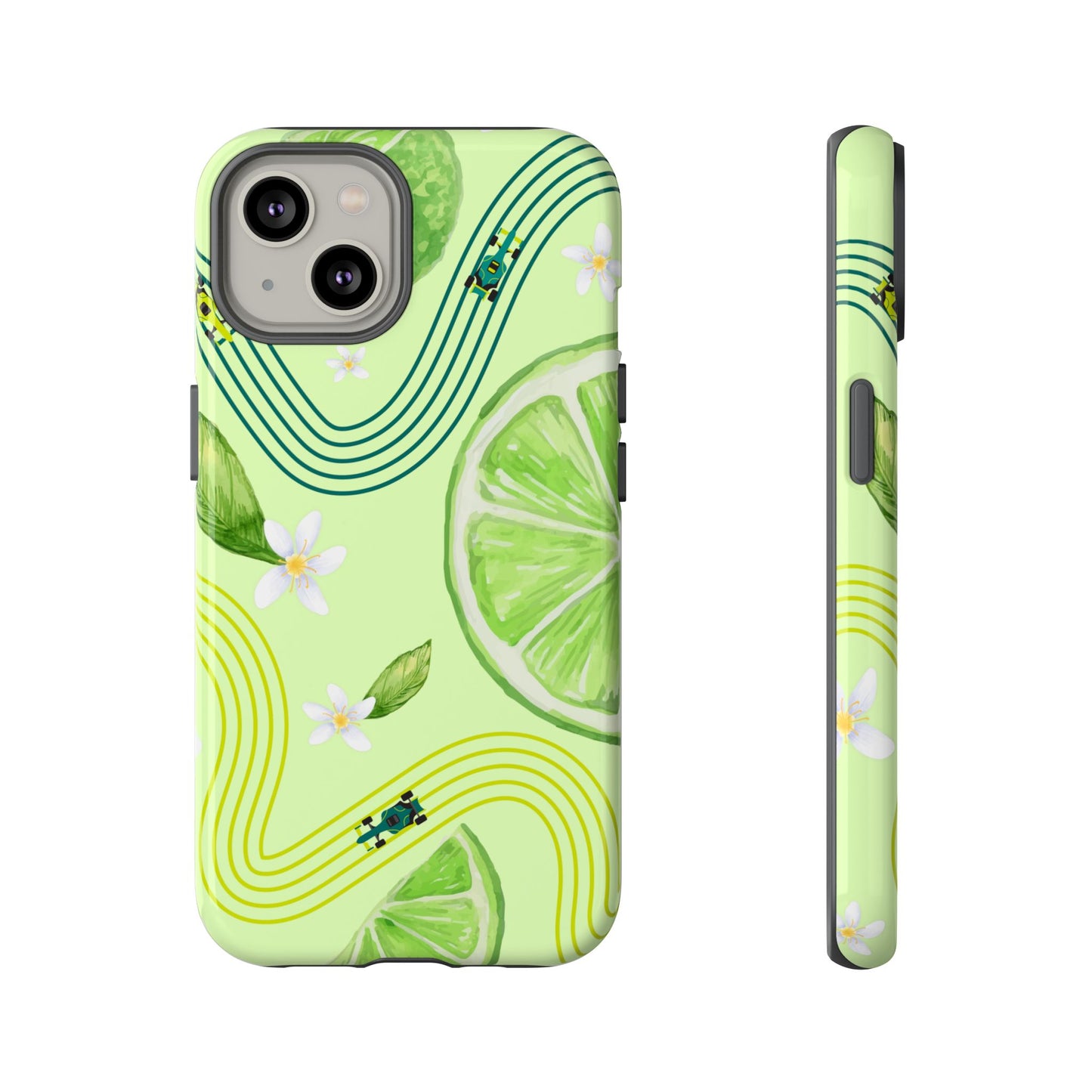 Green F1 Aston Martin and Lime Phone Case, Trendy F1 Gift, Formula 1 Gift, Cute Fruit F1 Phone Case, Unique Phone Case