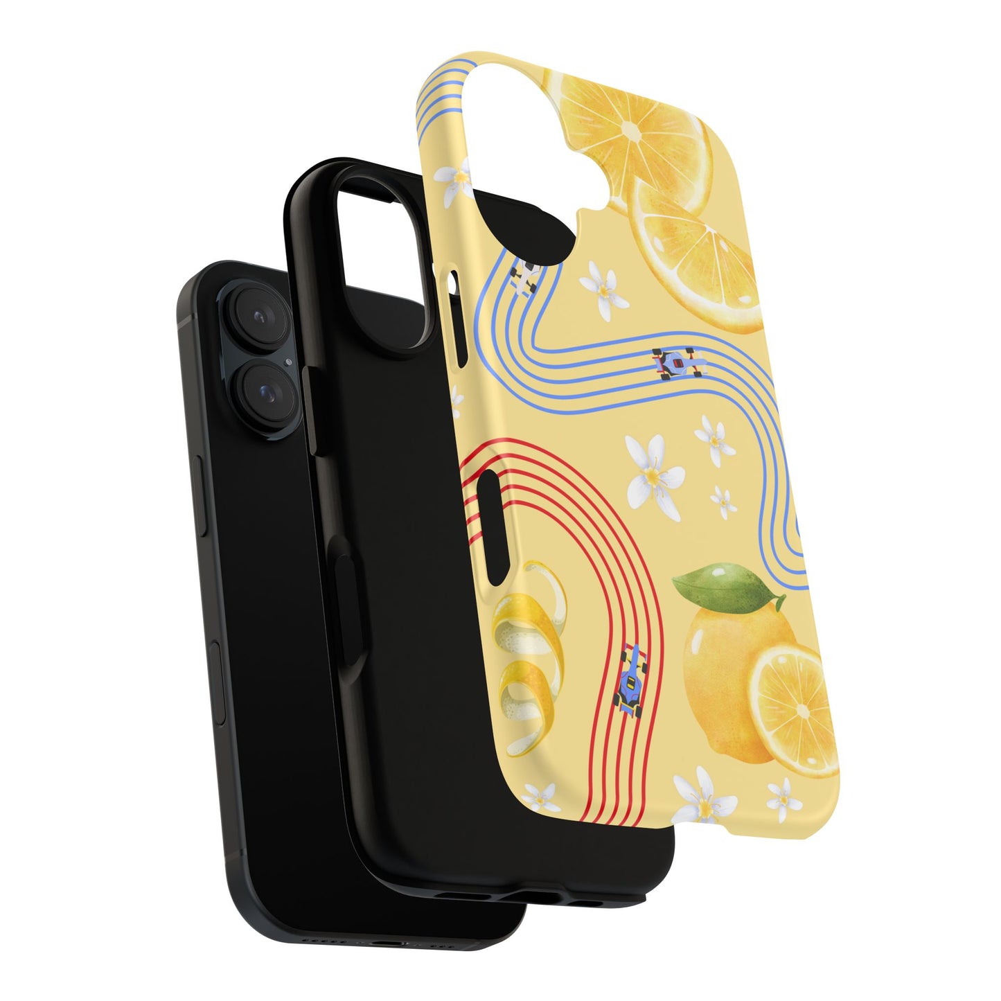 Yellow F1 Racing Bulls and Lemons Phone Case, Trendy F1 Gift, Formula 1 Gift, Cute Fruit F1 Phone Case, Unique Phone Case
