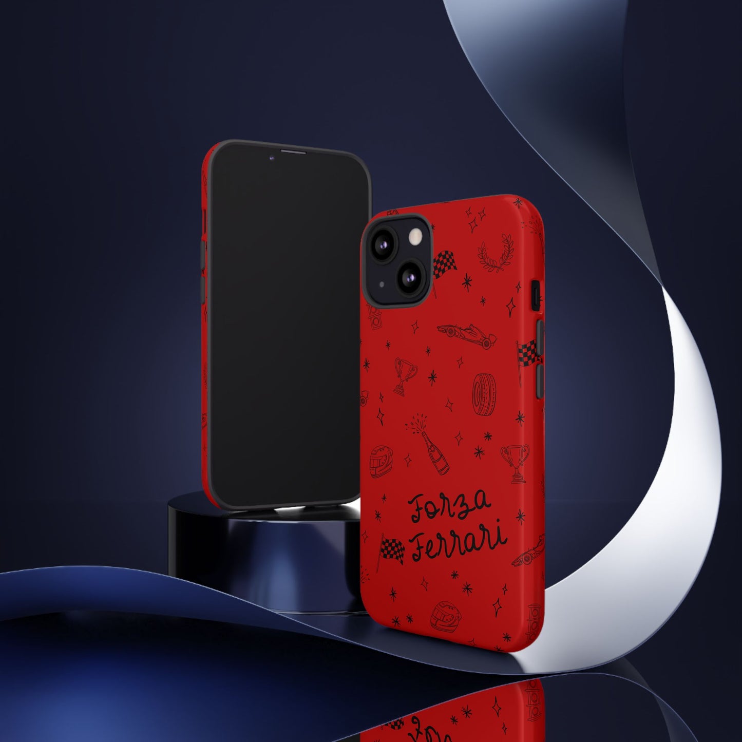 F1 Ferrari Racing Doodle "Forza Ferrari" F1 Phone Case Design