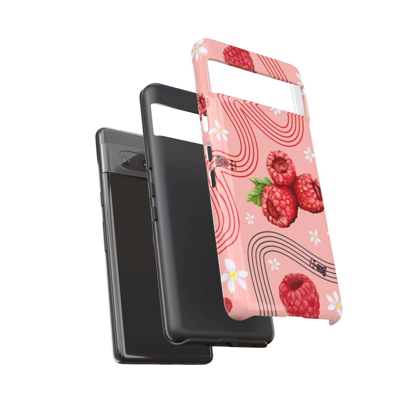 Red F1 Haas and Raspberries Phone Case, Trendy F1 Gift, Formula 1 Gift, Cute Fruit F1 Phone Case, Unique Phone Case