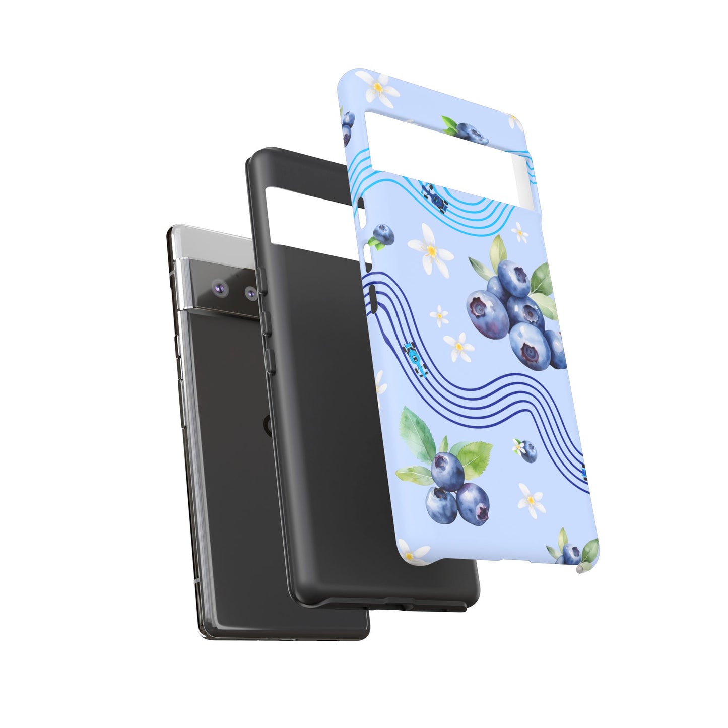 Blue F1 Williams and Blueberries Phone Case, Trendy F1 Gift, Formula 1 Gift, Cute Fruit F1 Phone Case, Unique Phone Case