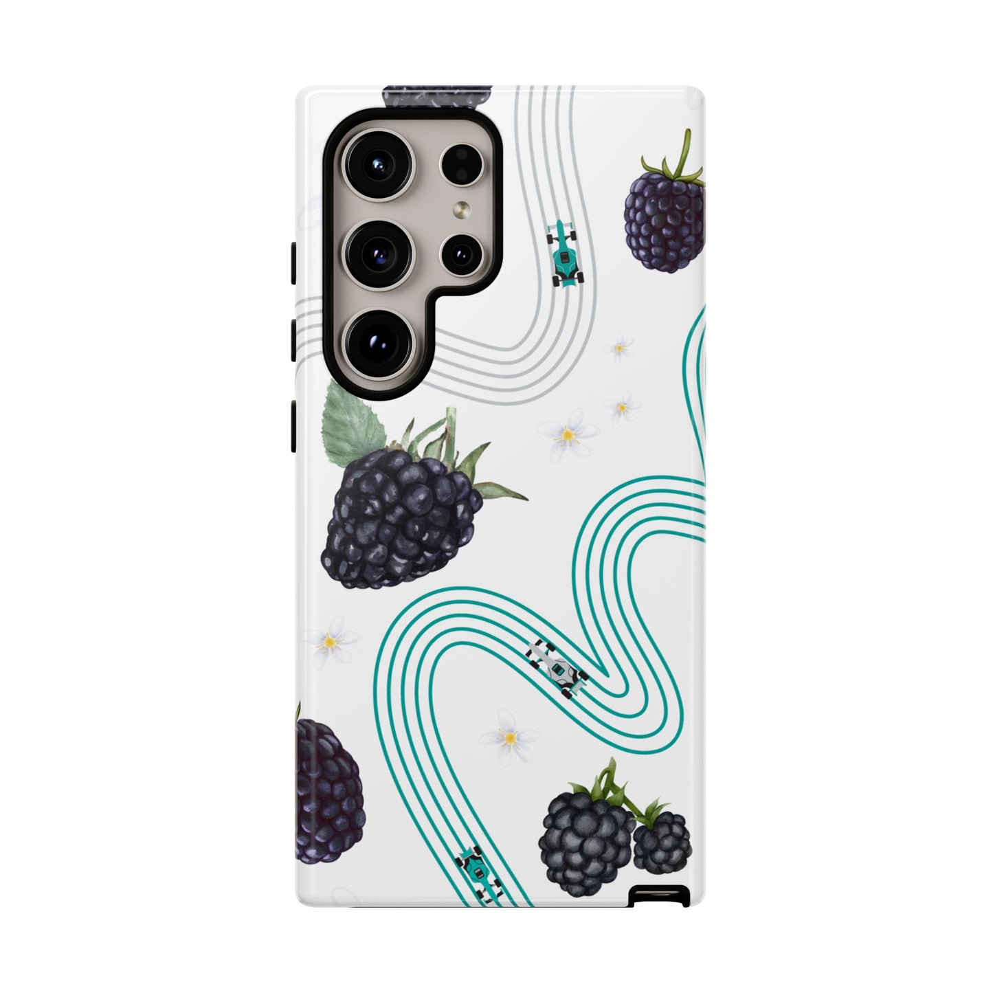 F1 Mercedes and Blackberries Phone Case , Trendy F1 Gift, Formula 1 Gift, Cute Fruit F1 Phone Case, Unique Phone Case