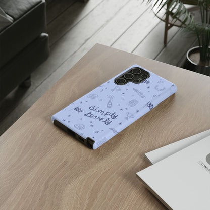 Blue Doodle "Simply Lovely" F1 Phone Case Design