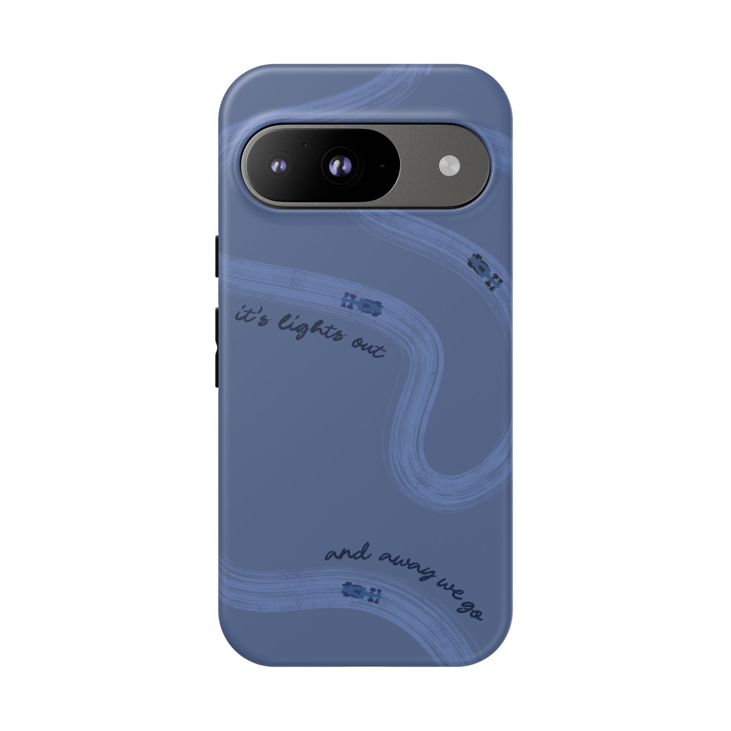 F1 Phone Case Monochrome Dark Blue Painted "its lights out and away we go", Trendy F1 Gift, Formula 1 Gift, Cute F1 Phone Case, Phone Case