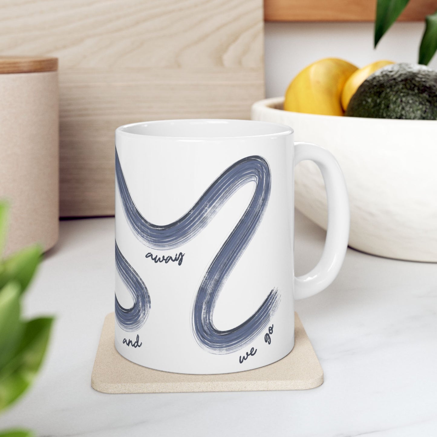 Blue F1 Painted It's Lights Out and Away We Go Mug, Unique Gift for Coffee Lovers, Whimsical Formula 1 Gift
