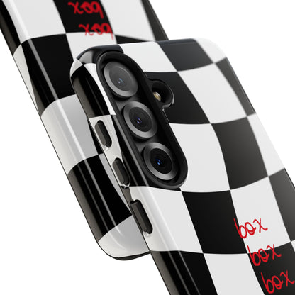 Black and Red Checkered F1 Phone Case, Box Box Box F1 Phone Case