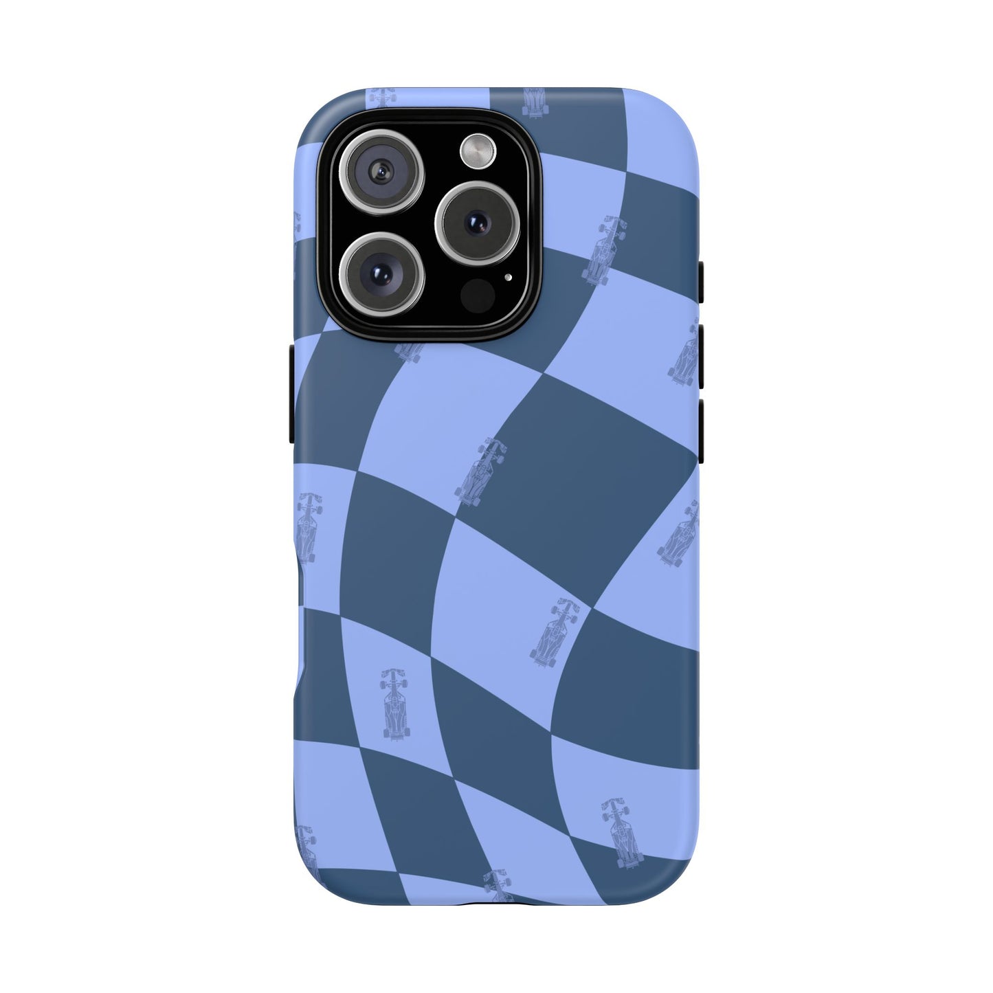 F1 Phone Case Blue Checkerboard Design, Trendy F1 Gift, Formula 1 Gift, Cute F1 Phone Case, Unique Formula One Phone Case