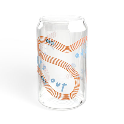 McLaren F1 Orange and Blue It's Lights Out sipper glass | 16oz