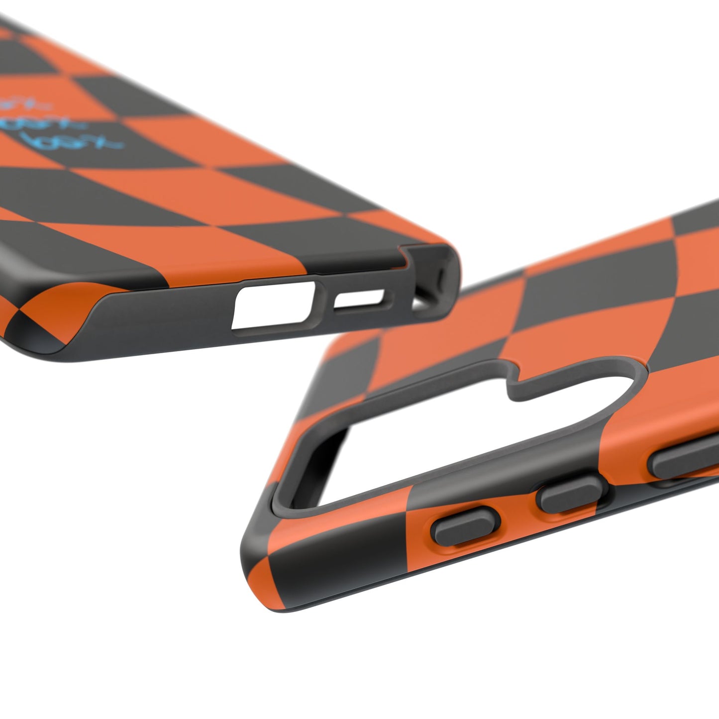 McLaren Orange and Black Checkered F1 Phone Case, Box Box Box F1 Phone Case