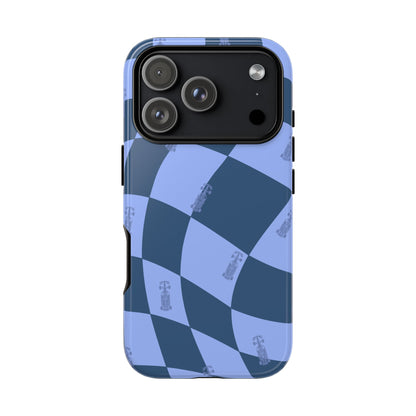 F1 Phone Case Blue Checkerboard Design, Trendy F1 Gift, Formula 1 Gift, Cute F1 Phone Case, Unique Formula One Phone Case