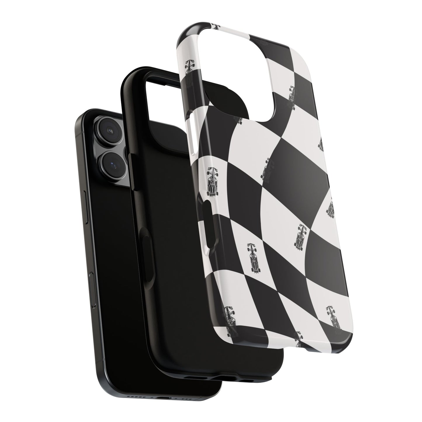 F1 Phone Case Black and White Checkered Design, Trendy F1 Gift, Formula 1 Gift, Cute F1 Phone Case, Unique Formula One Phone Case