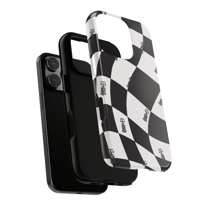 F1 Phone Case Black and White Checkered Design, Trendy F1 Gift, Formula 1 Gift, Cute F1 Phone Case, Unique Formula One Phone Case