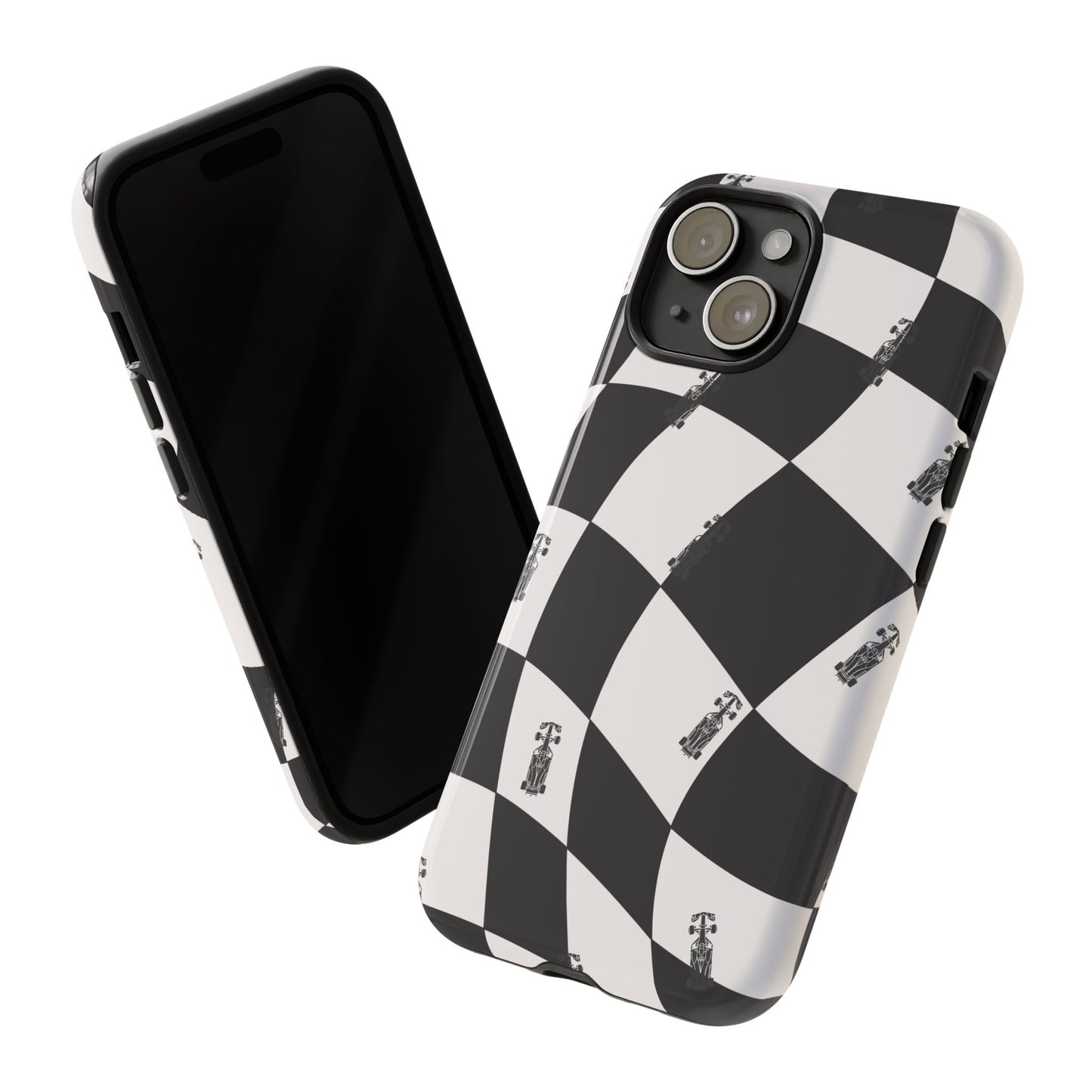 F1 Phone Case Black and White Checkered Design, Trendy F1 Gift, Formula 1 Gift, Cute F1 Phone Case, Unique Formula One Phone Case