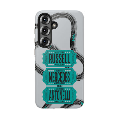 Mercedes F1 Phone Case Painted Ticket Stubs, Trendy F1 Gift, Formula 1 Gift, Cute F1 Phone Case