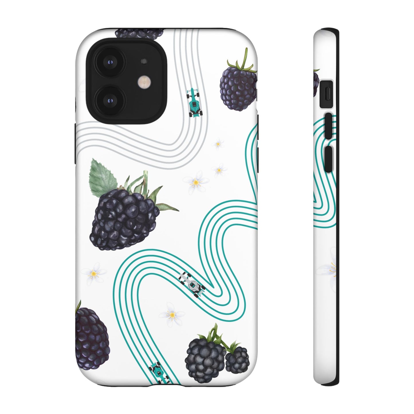 F1 Mercedes and Blackberries Phone Case , Trendy F1 Gift, Formula 1 Gift, Cute Fruit F1 Phone Case, Unique Phone Case