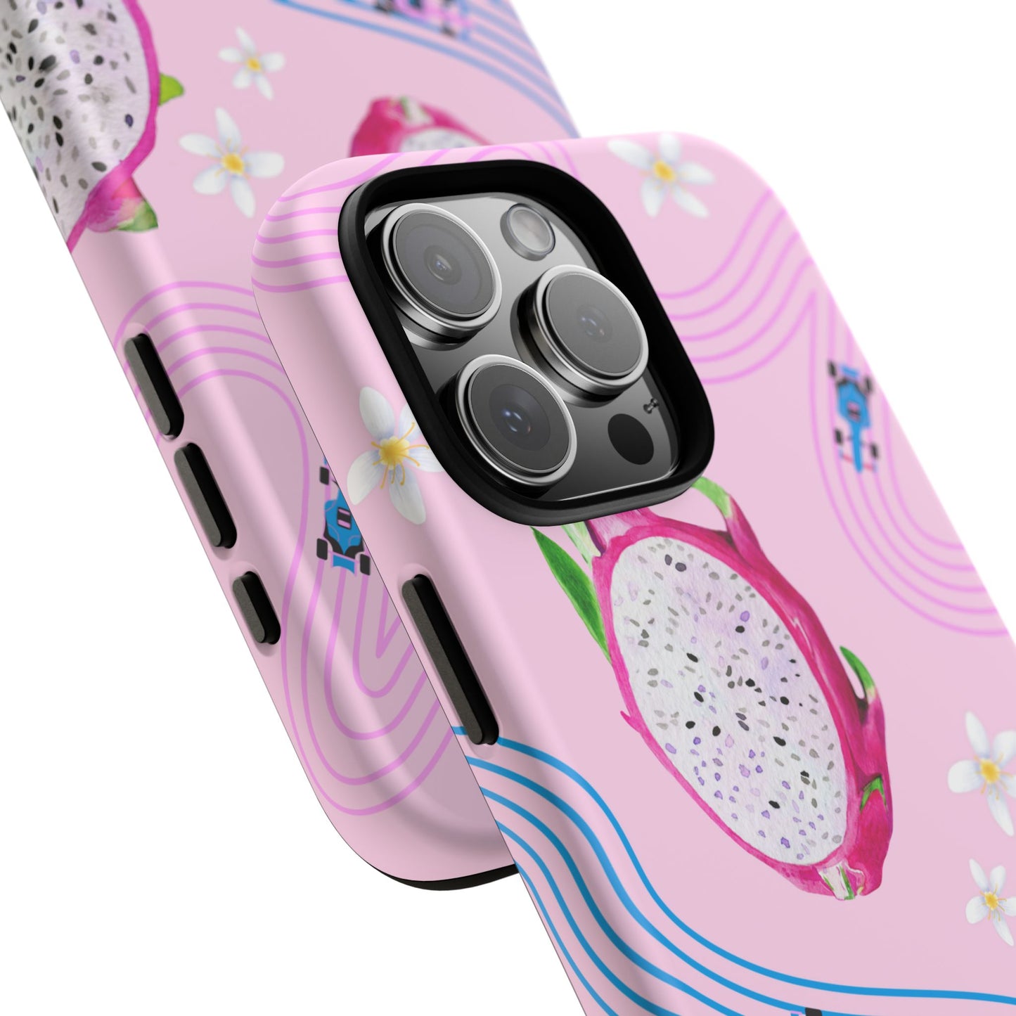 Pink F1 Alpine and Dragonfruit Phone Case, Trendy F1 Gift, Formula 1 Gift, Cute Fruit F1 Phone Case, Unique Phone Case