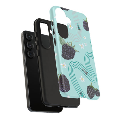 Teal F1 Mercedes and Blackberries Phone Case , Trendy F1 Gift, Formula 1 Gift, Cute Fruit F1 Phone Case, Unique Phone Case