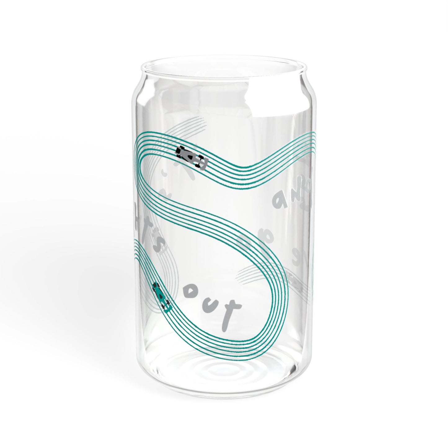 Mercedes F1 Teal and Grey It's Lights Out sipper glass | 16oz