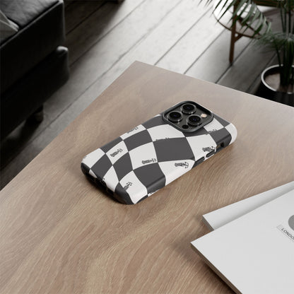 F1 Phone Case Black and White Checkered Design, Trendy F1 Gift, Formula 1 Gift, Cute F1 Phone Case, Unique Formula One Phone Case