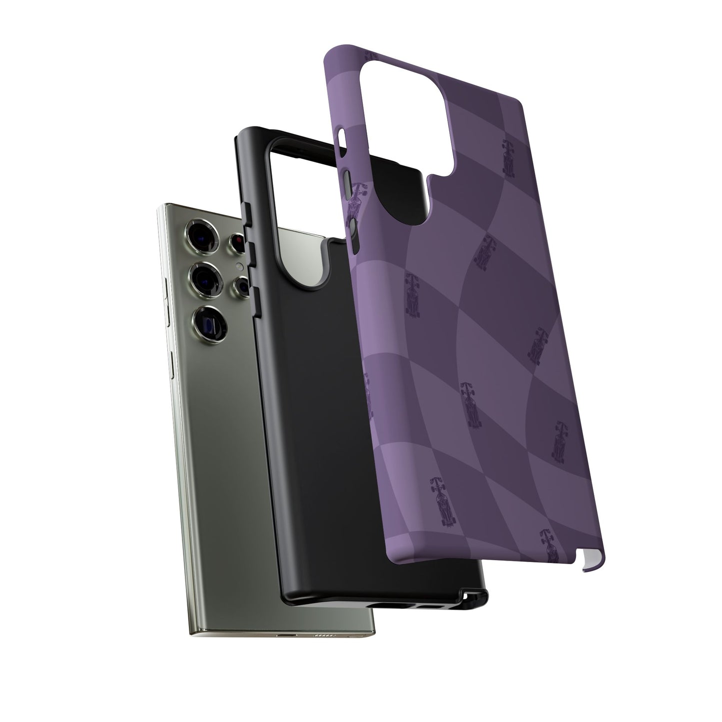 F1 Phone Case Purple Checkered Design, Trendy F1 Gift, Formula 1 Gift, Cute F1 Phone Case, Unique Formula One Phone Case