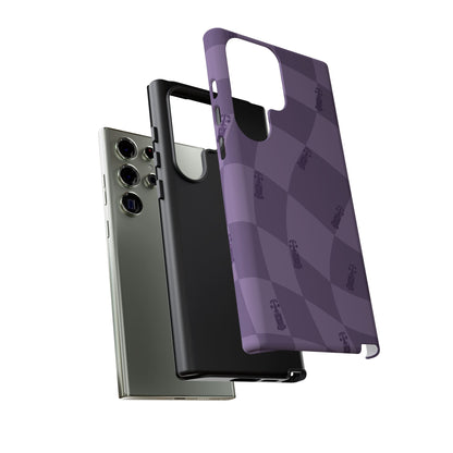 F1 Phone Case Purple Checkered Design, Trendy F1 Gift, Formula 1 Gift, Cute F1 Phone Case, Unique Formula One Phone Case
