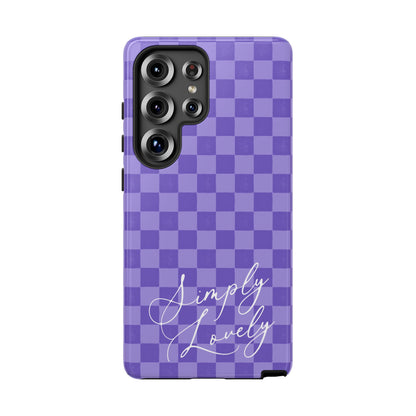 Simply Lovely Purple Checkered F1 Phone Case Design, Trendy F1 Gift, Formula 1 Gift, Cute F1 Phone Case