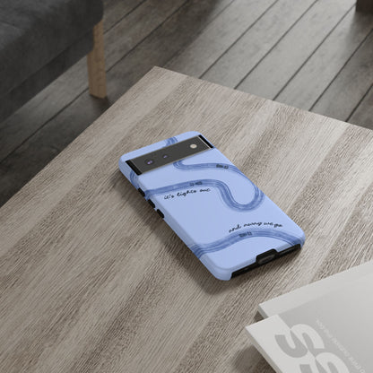 F1 Phone Case Monochrome Blue Painted "its lights out and away we go", Trendy F1 Gift, Formula 1 Gift, Cute F1 Phone Case, Phone Case