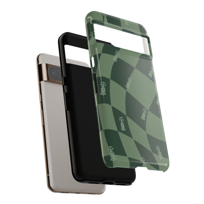 F1 Phone Case Green Checkerboard Design, Trendy F1 Gift, Formula 1 Gift, Cute F1 Phone Case, Unique Formula One Phone Case