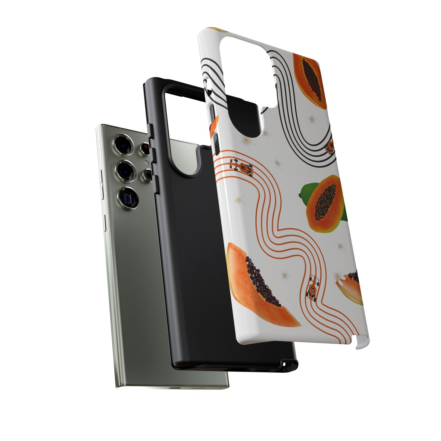 F1 McLaren and Papaya Phone Case , Trendy F1 Gift, Formula 1 Gift, Cute Fruit F1 Phone Case, Unique Phone Case