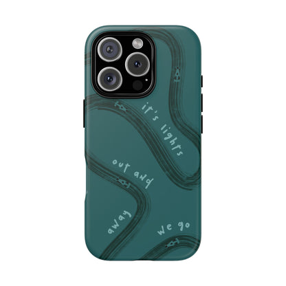 Teal Lights Out F1 Phone Case Design, Trendy F1 Gift, Formula 1 Gift, Cute F1 Phone Case, Unique Formula One Phone Case